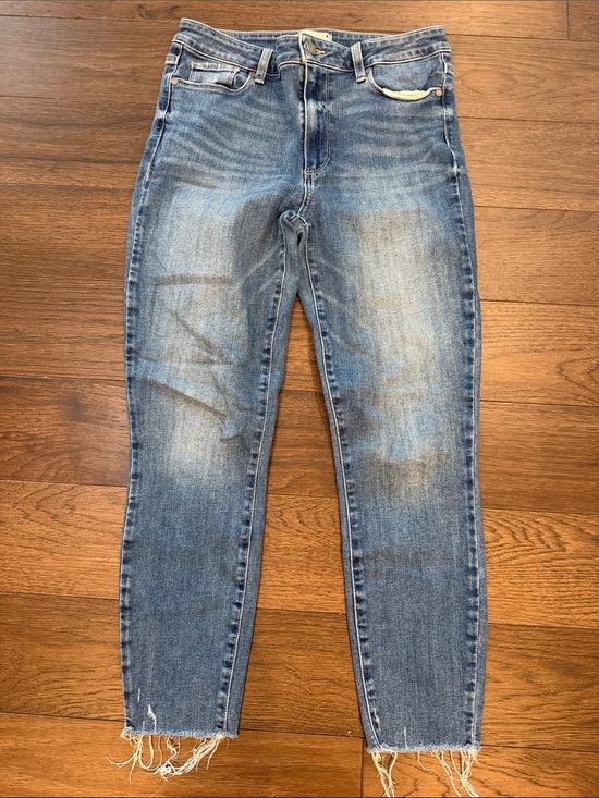 PAIGE Denim - PAIGE Hoxton Ankle Raw-Hem High-Rise Skinny Jeans Size 30 - C61-029